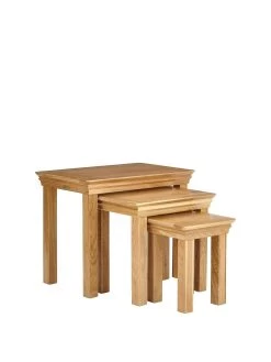 Very Home - Constance Oak Nest Of 3 Tables 10 Very Home - Constance Oak Nest Of 3 Tables -Home Comprehensive 243ZR SQ3 0000000006 OAK SLa