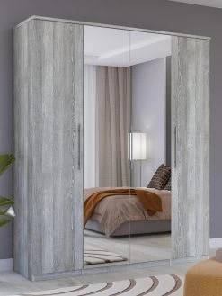 Very Home Home Essentials - Prague 4 Door Mirrored Wardrobe - FSC® Certified