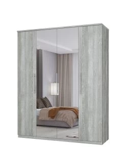 Very Home Home Essentials - Prague 4 Door Mirrored Wardrobe - FSC® Certified -Home Comprehensive 2BJ3D SQ3 0000000005 GREY SLa