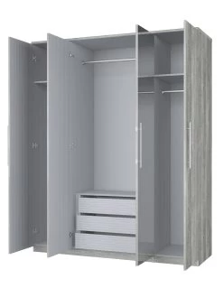 Very Home Home Essentials - Prague 4 Door Mirrored Wardrobe - FSC® Certified -Home Comprehensive 2BJ3D SQ4 0000000005 GREY SLd