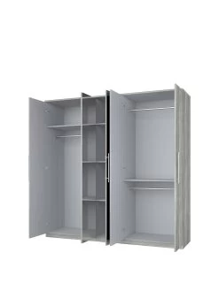 Very Home Home Essentials - Prague 5-Door Mirrored Wardrobe - FSC® Certified -Home Comprehensive 2BJ3E SQ3 0000000005 GREY SLa