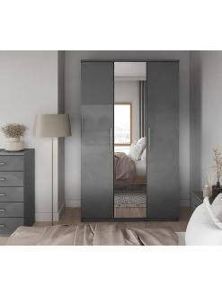 Very Home Prague Gloss 3 Door Mirrored Wardrobe - FSC® Certified