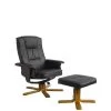 Alphason Drake Recliner Office Chair With Matching Footstool -Home Comprehensive 3RHL6 SQ1 0000000004 BLACK SLf