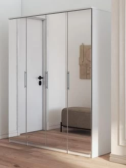 Very Home Prague 4-door Wardrobe With Mirrored Doors And Internal Chest Of 3 Drawers - FSC® Certified