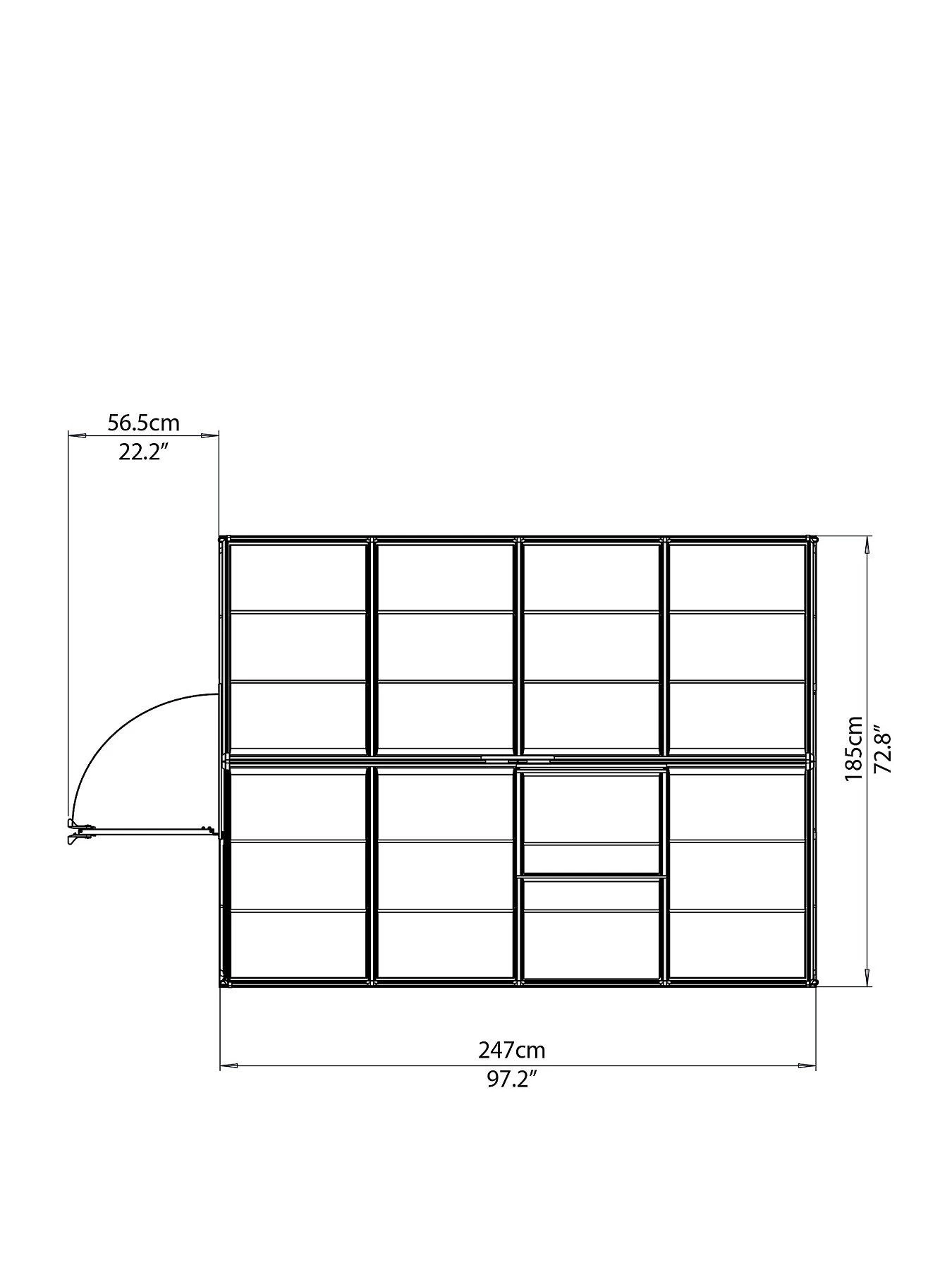 Canopia By Palram Harmony 6 X 8ft Greenhouse - Silver 7 Canopia By Palram Harmony 6 X 8ft Greenhouse - Silver - Image 5