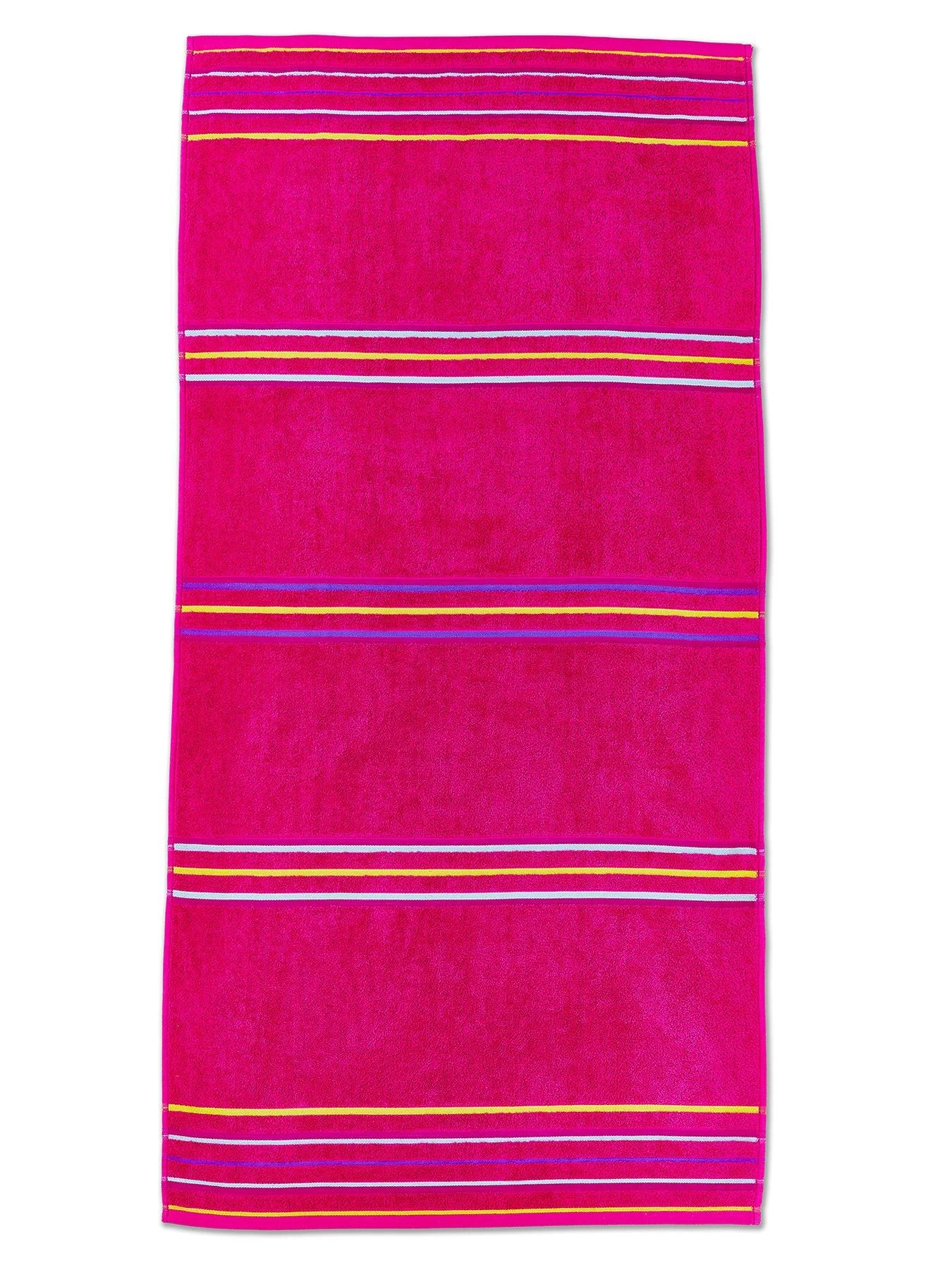 Catherine Lansfield Rainbow Beach Towel Pair Pink & Orange 5 Catherine Lansfield Rainbow Beach Towel Pair Pink & Orange - Image 3