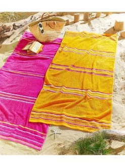 Catherine Lansfield Rainbow Beach Towel Pair Pink & Orange 9 Catherine Lansfield Rainbow Beach Towel Pair Pink & Orange -Home Comprehensive 6YPWK SQ4 0000000063 PINK SLd2