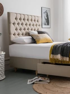 Silentnight Amalia Fabric Buttoned Padded Headboard - Available In 3 Colours 10 Silentnight Amalia Fabric Buttoned Padded Headboard - Available In 3 Colours -Home Comprehensive KKM6W SQ4 0000000406 SANDSTONE SLd