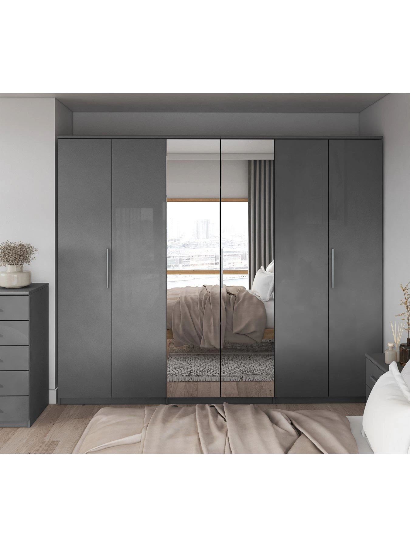 Very Home Prague Gloss 6 Door Mirrored Wardrobe - FSC® Certified 3 Very Home Prague Gloss 6 Door Mirrored Wardrobe - FSC® Certified