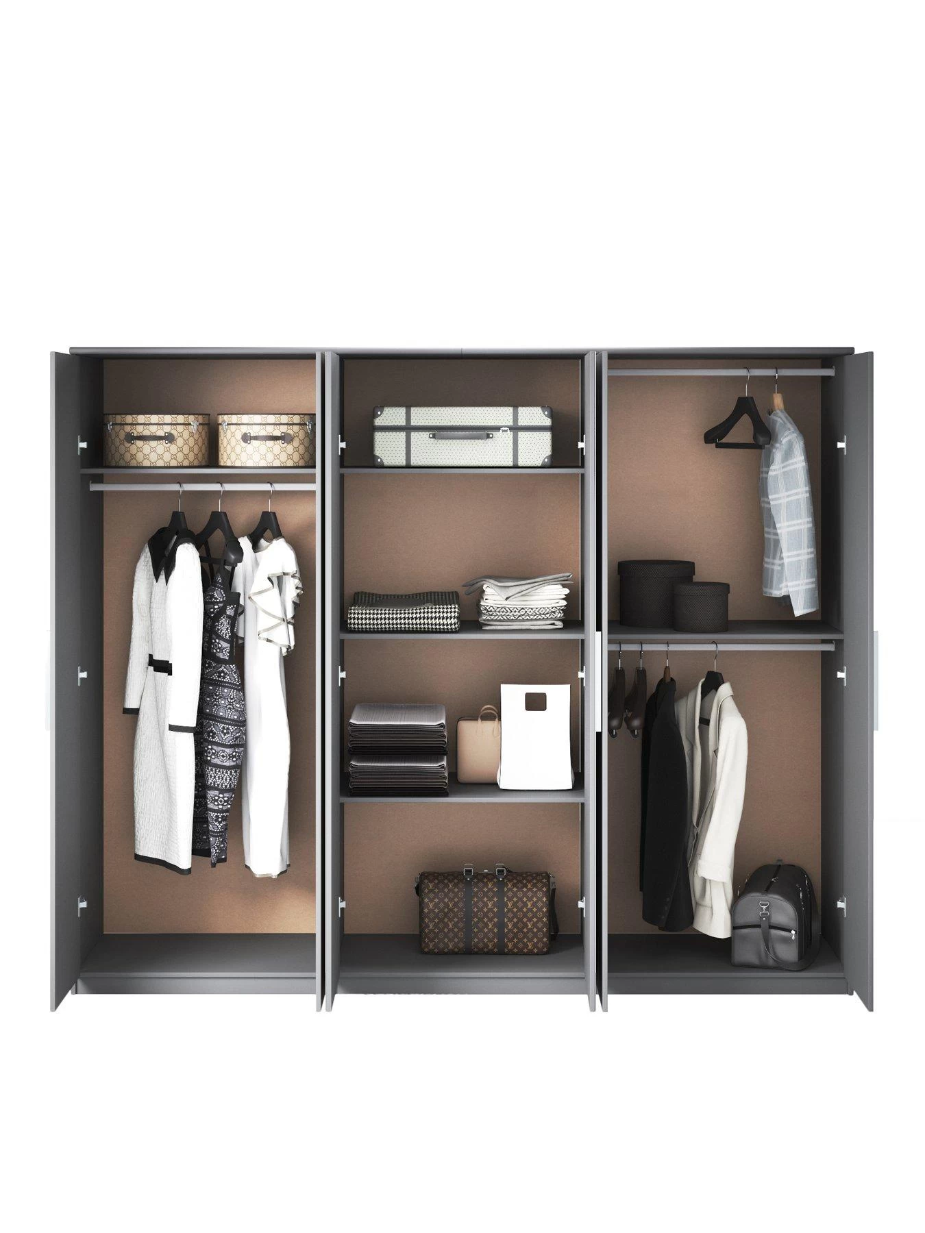 Very Home Prague Gloss 6 Door Mirrored Wardrobe - FSC® Certified 6 Very Home Prague Gloss 6 Door Mirrored Wardrobe - FSC® Certified - Image 4