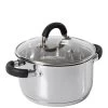 Tower Essentials 24cm Stainless Steel Casserole Dish -Home Comprehensive KREAQ SQ1 0000000166 STAINLESS STEEL SLf