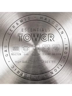 Tower Essentials 24cm Stainless Steel Casserole Dish -Home Comprehensive KREAQ SQ5 0000000166 STAINLESS STEEL SLd3