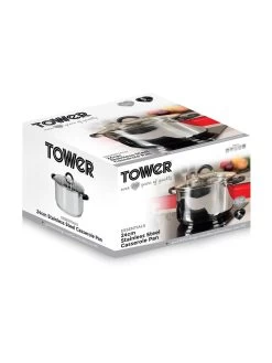 Tower Essentials 24cm Stainless Steel Casserole Dish -Home Comprehensive KREAQ SQ6 0000000166 STAINLESS STEEL SLd4