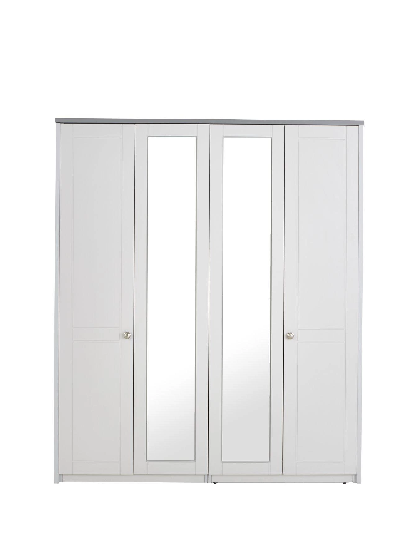 One Call Alderley Part Assembled 4 Door Mirrored Wardrobe 3 One Call Alderley Part Assembled 4 Door Mirrored Wardrobe
