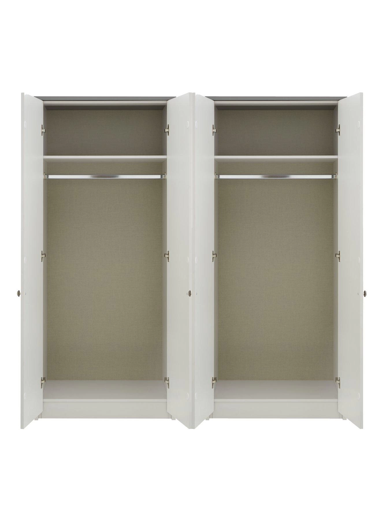 One Call Alderley Part Assembled 4 Door Mirrored Wardrobe 5 One Call Alderley Part Assembled 4 Door Mirrored Wardrobe - Image 3