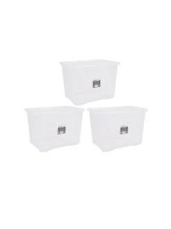 Wham Set Of 3 80 Litre Plastic Storage Boxes
