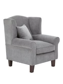 Very Home Denton Grace Chenille Fabric Wing Chair -Home Comprehensive L6P4W SQ3 0000000005 GREY SLa