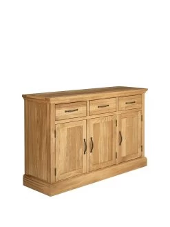 Very Home - Kingston 100% Solid Wood Ready Assembled Large Sideboard -Home Comprehensive LA9VD SQ3 0000000006 OAK SLa