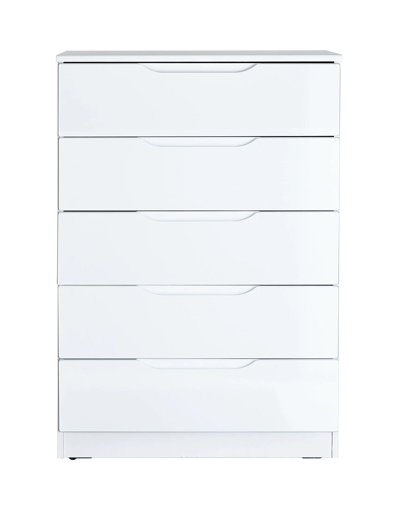 One Call Monaco Ready Assembled High Gloss 5 Drawer Chest 3 One Call Monaco Ready Assembled High Gloss 5 Drawer Chest