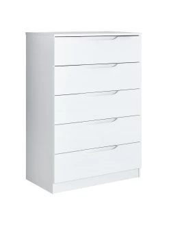 One Call Monaco Ready Assembled High Gloss 5 Drawer Chest 9 One Call Monaco Ready Assembled High Gloss 5 Drawer Chest -Home Comprehensive LPHVF SQ3 0000000559 WHITE GLOSS SLa