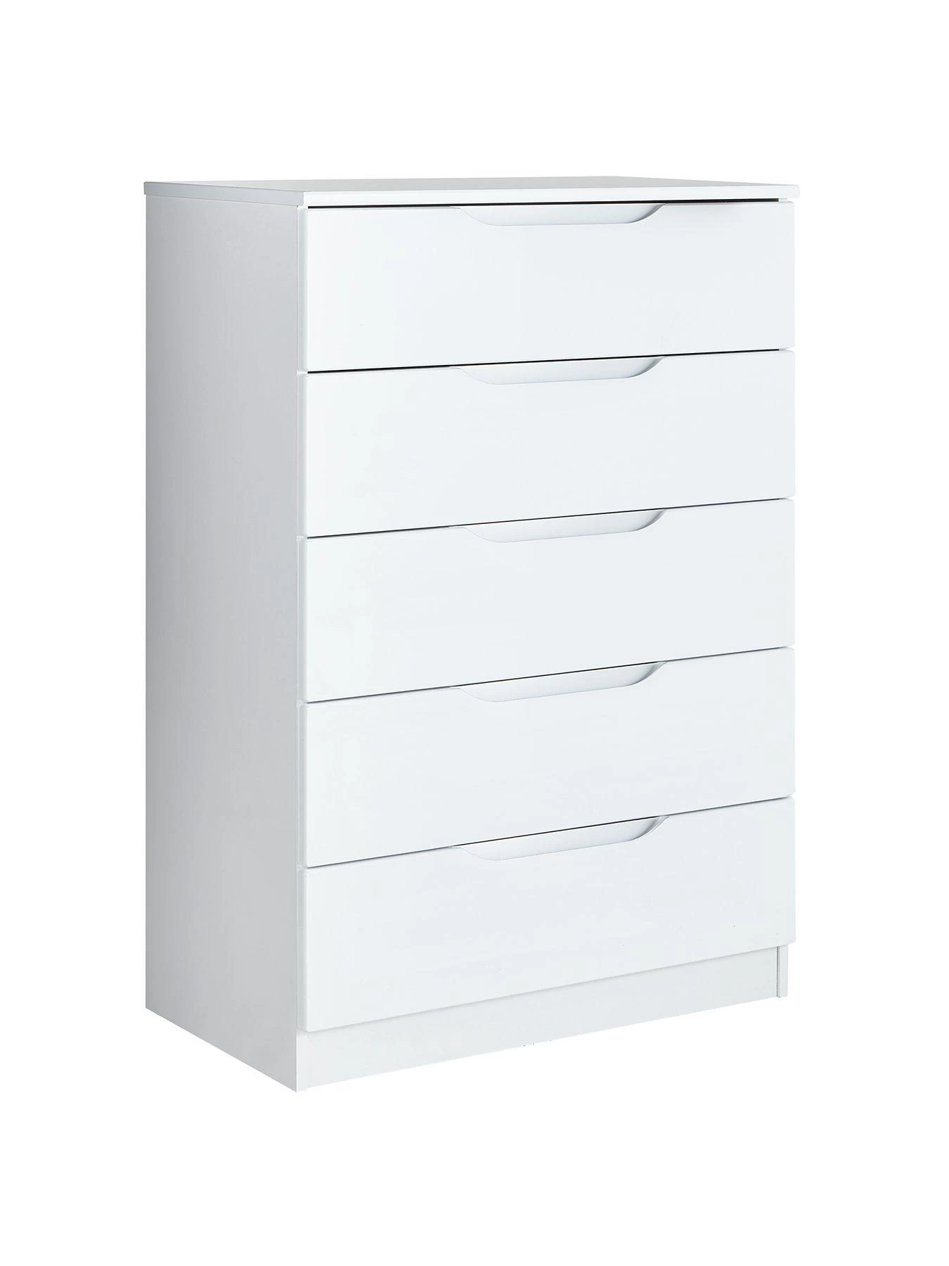 One Call Monaco Ready Assembled High Gloss 5 Drawer Chest 5 One Call Monaco Ready Assembled High Gloss 5 Drawer Chest - Image 3