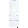 One Call Monaco Ready Assembled High Gloss 5 Drawer Tallboy -Home Comprehensive LPHVR SQ1 0000000559 WHITE GLOSS SLf