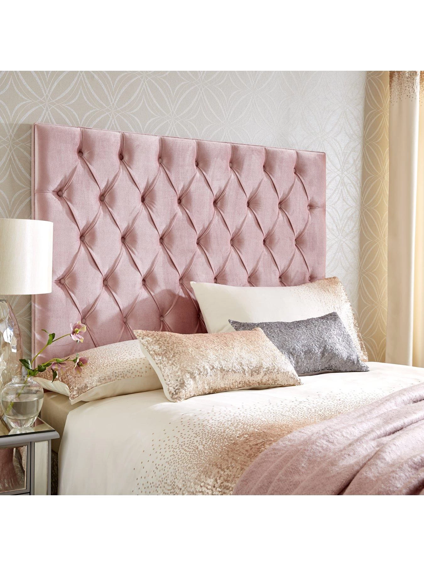 Very Home Oscar Velvet Padded Headboard 4 Very Home Oscar Velvet Padded Headboard - Image 2