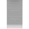SWIFT Montreal Gloss Ready Assembled 3 Drawer Bedside Chest -Home Comprehensive LQ47Q SQ1 0000009231 WHITE GREY GLOSS SLf