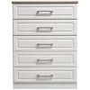 SWIFT Regent Ready Assembled 5 Drawer Chest - FSC® Certified -Home Comprehensive LTHHD SQ1 0000000010 WHITE OAK SLf