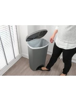 Addis 50-litre Pedal Bin In Metallic Silver 8 Addis 50-litre Pedal Bin In Metallic Silver -Home Comprehensive LVRP3 SQ3 0000000035 SILVER SLd1