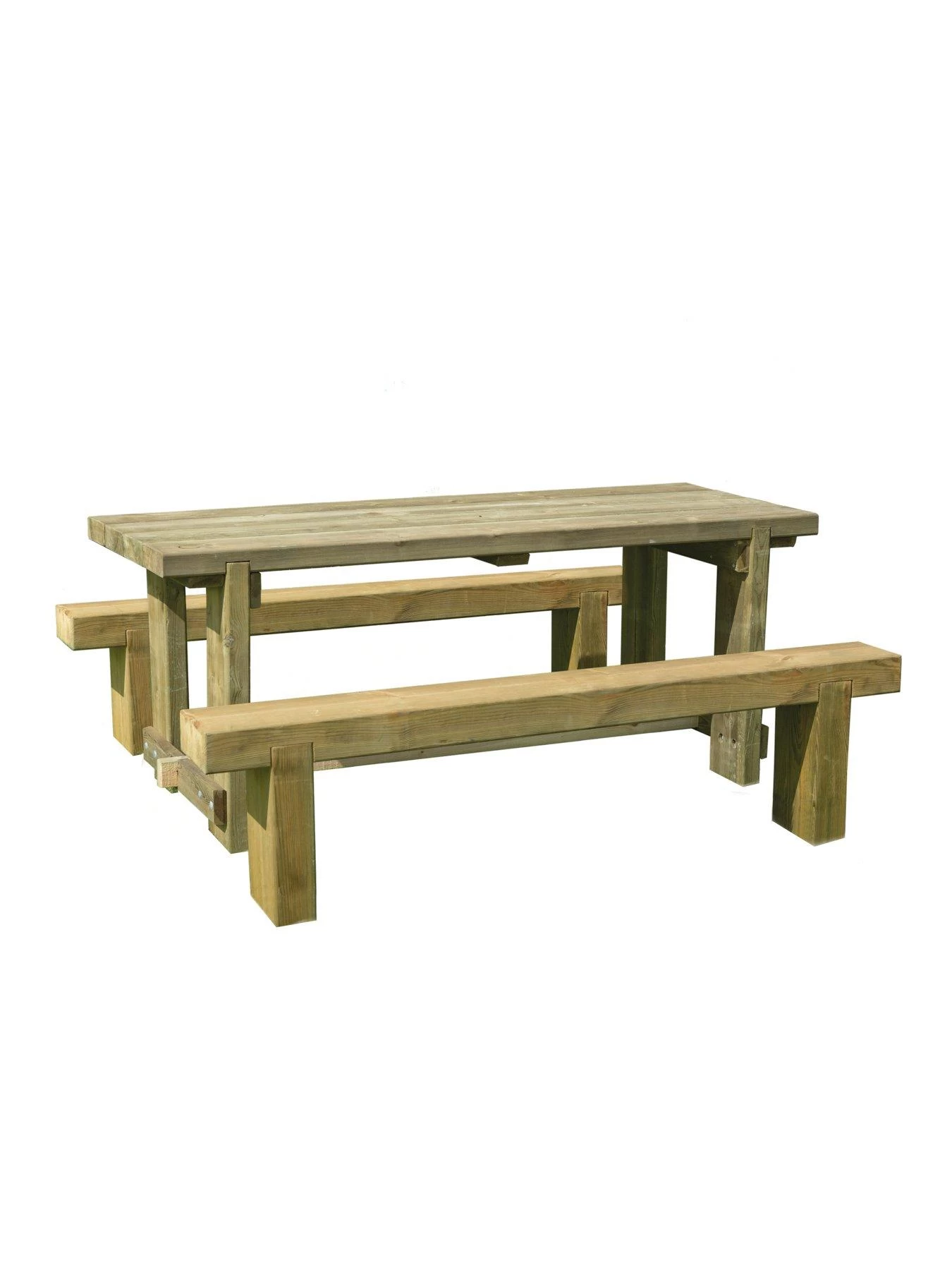 FOREST Refectory Garden Table And 2 Benches - 1.8m 4 FOREST Refectory Garden Table And 2 Benches - 1.8m - Image 2