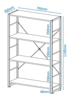 Alphason Cabrini Bookcase -Home Comprehensive MMMCH SQ4 0000000013 WHITE SLd1