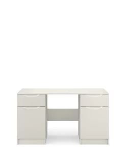 One Call Bilbao Ready Assembled High Gloss Desk - Grey