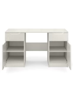 One Call Bilbao Ready Assembled High Gloss Desk - Grey -Home Comprehensive MUDM6 SQ4 0000000563 GREY GLOSS SLd
