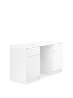 One Call Bilbao Ready Assembled High Gloss Desk - White -Home Comprehensive MUDPR SQ3 0000000559 WHITE GLOSS SLa