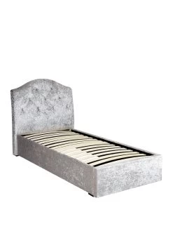 Very Home Mandarin Upholstered Single Storage Bed -Home Comprehensive MVYW3 SQ3 0000000035 SILVER SLa