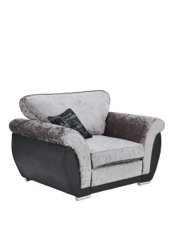 Alexa Fabric And Faux Leather Armchair - FSC® Certified -Home Comprehensive MXAMW SQ4 0000000005 GREY SLa