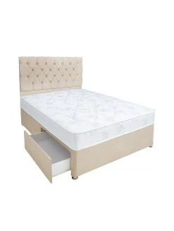 Airsprung New Victoria Ortho Divan Bed With Storage Options - Natural, Grey