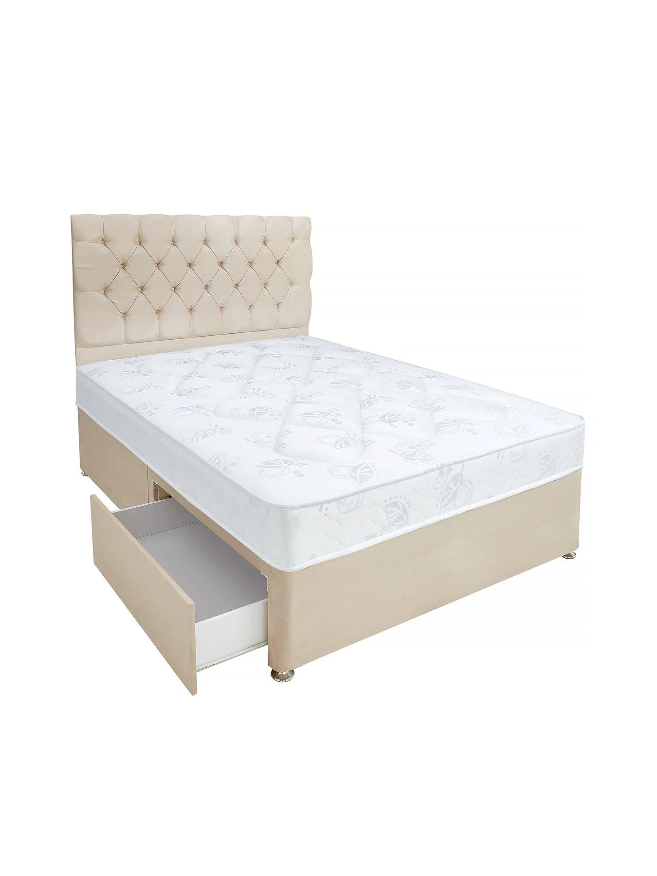 Airsprung New Victoria Ortho Divan Bed With Storage Options - Natural, Grey 3 Airsprung New Victoria Ortho Divan Bed With Storage Options - Natural, Grey