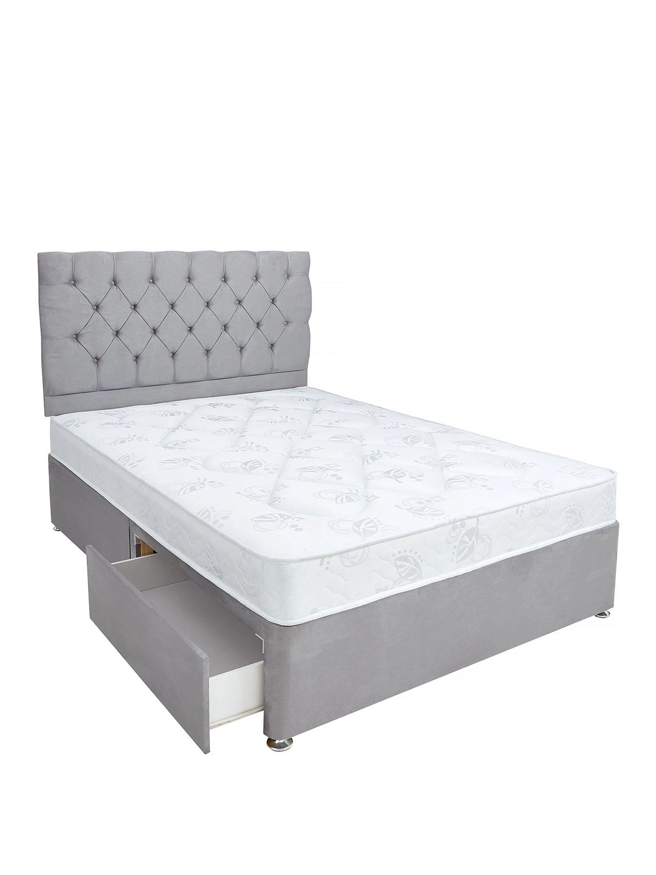Airsprung New Victoria Ortho Divan Bed With Storage Options - Natural, Grey 4 Airsprung New Victoria Ortho Divan Bed With Storage Options - Natural, Grey - Image 2