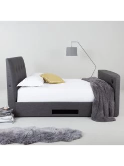 Very Home Avelon Fabric Side Lift Ottoman Storage TV Bed With Bluetooth, USB Chargers Mattress Options (Buy And SAVE!)