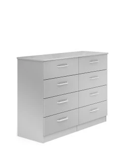 One Call Sanford Ready Assembled High Gloss 4 + 4 Drawer Chest 9 One Call Sanford Ready Assembled High Gloss 4 + 4 Drawer Chest -Home Comprehensive N34AT SQ3 0000013154 DARK GREY GLOSS SLa