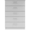 One Call Sanford Ready Assembled High Gloss 5 Drawer Chest -Home Comprehensive N34AU SQ1 0000013154 DARK GREY GLOSS SLf