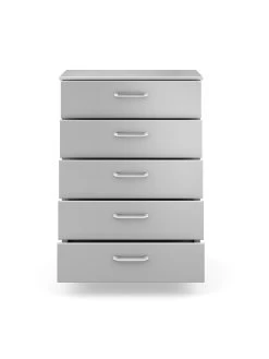 One Call Sanford Ready Assembled High Gloss 5 Drawer Chest -Home Comprehensive N34AU SQ4 0000013154 DARK GREY GLOSS SLd