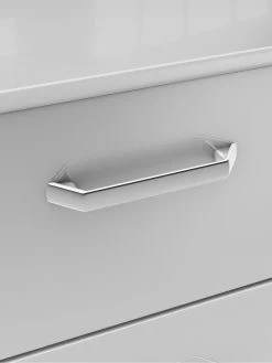 One Call Sanford Ready Assembled High Gloss 5 Drawer Chest -Home Comprehensive N34AU SQ5 0000013154 DARK GREY GLOSS SLd1