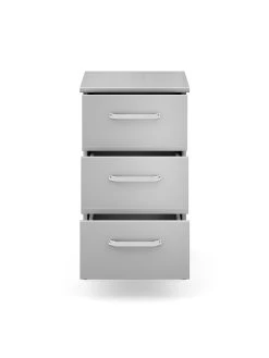 One Call Sanford Ready Assembled High Gloss 3 Drawer Bedside Chest -Home Comprehensive N34AW SQ4 0000013154 DARK GREY GLOSS SLd