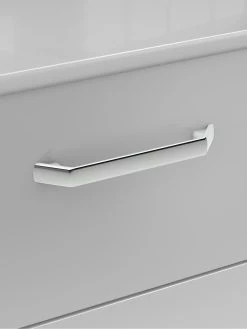 One Call Sanford Ready Assembled High Gloss 3 Drawer Bedside Chest -Home Comprehensive N34AW SQ5 0000013154 DARK GREY GLOSS SLd1