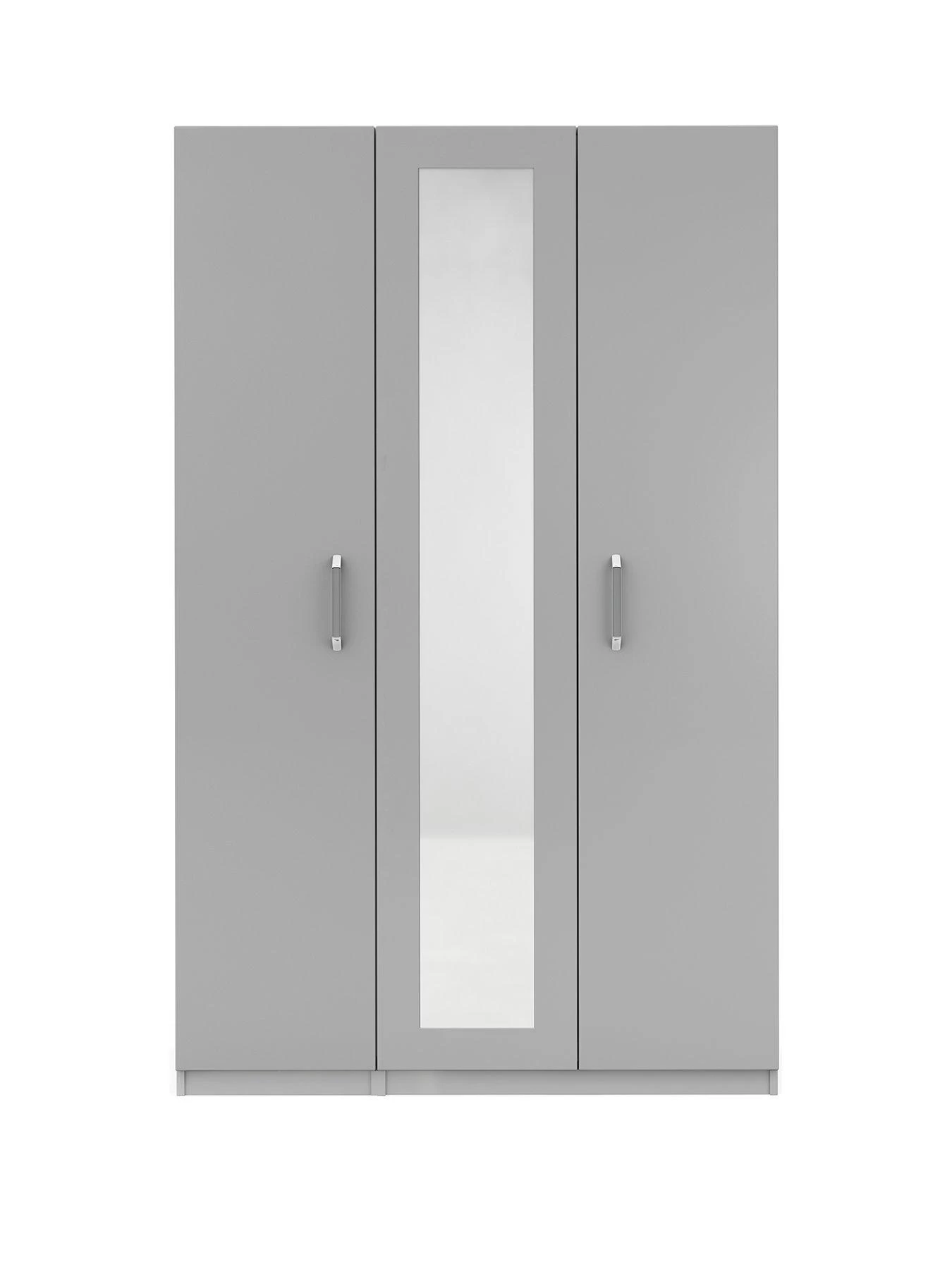 One Call Sanford Part Assembled 3 Door High Gloss Mirrored Wardrobe 3 One Call Sanford Part Assembled 3 Door High Gloss Mirrored Wardrobe