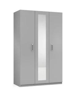 One Call Sanford Part Assembled 3 Door High Gloss Mirrored Wardrobe 9 One Call Sanford Part Assembled 3 Door High Gloss Mirrored Wardrobe -Home Comprehensive N34CD SQ3 0000013154 DARK GREY GLOSS SLa