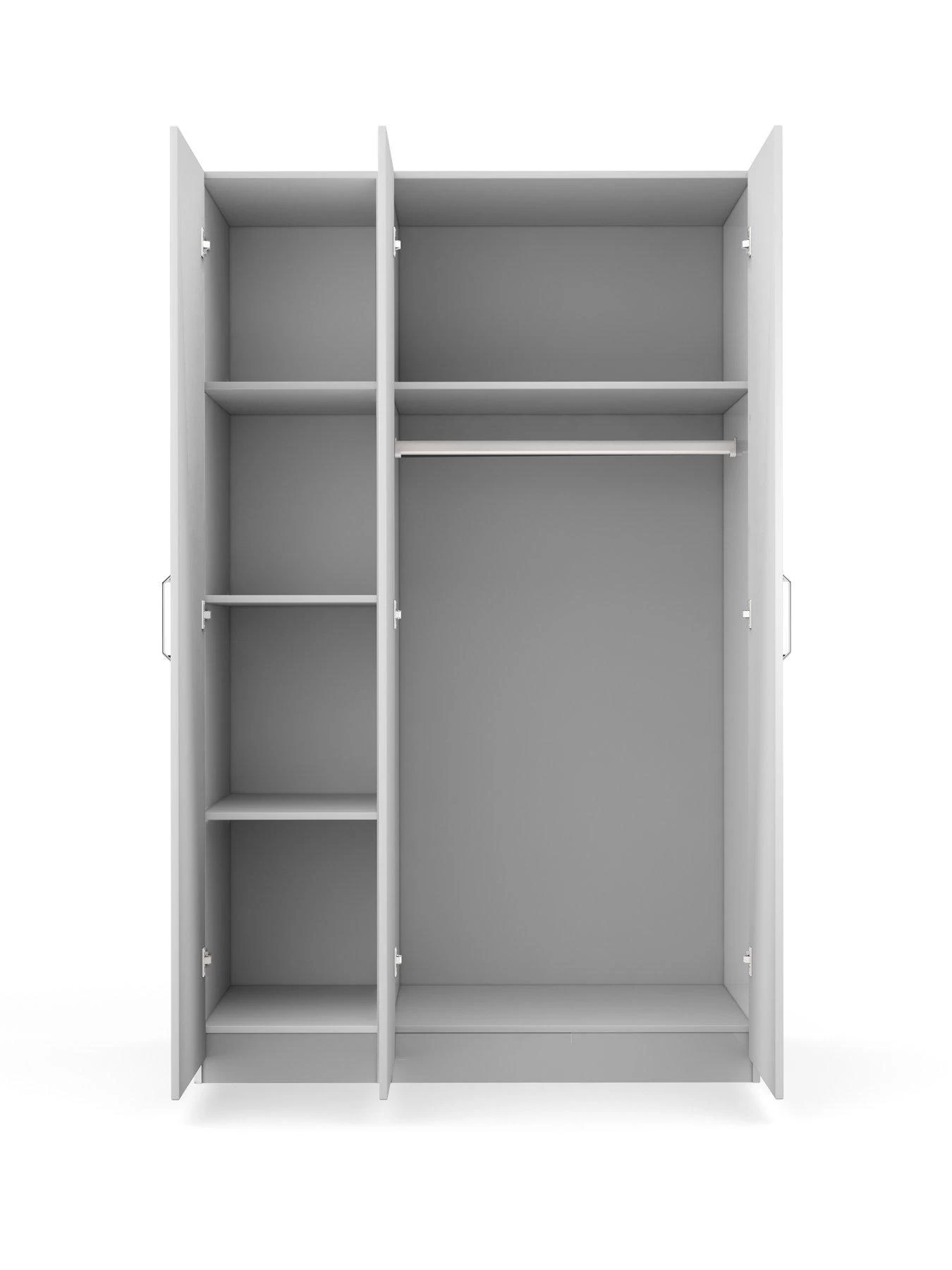 One Call Sanford Part Assembled 3 Door High Gloss Mirrored Wardrobe 6 One Call Sanford Part Assembled 3 Door High Gloss Mirrored Wardrobe - Image 4